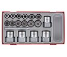 Set extracteurs écrous TT1 tray 3/8 1/2 pour retirer les écrous endommagés ou arrondis 18 pièces Teng Tools TTBE18