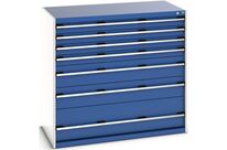 Bott - Armoire multitiroirs SL-13712-7.2 - 7 Tiroirs - Charge 1500kg - Acier Gris/Bleu - Livrée montée