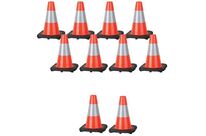 Manutan Expert - Cône de signalisation avec bande réfléchissante - Lot de 10 - Orange 300mm PVC recyclé