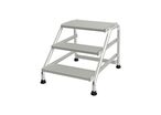 Tubesca-Comabi - Marchepied Fixe 3 Marches Aluminium Gris - Charge 150kg - Hauteur Accès 2.6m - Norme EN 14183