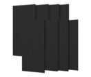 Lot de 8 Panneaux Acoustiques Muraux Bois 240x60x2,2cm - Couleur Noir avec Fond Noir