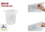 GN1/6 - PROFONDEUR 200 MM (HACCP) / SANS BPA - LABEL IML - SANS COUVERCLE