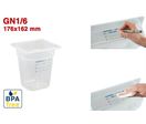 GN1/6 - PROFONDEUR 200 MM (HACCP) / SANS BPA - LABEL IML - SANS COUVERCLE