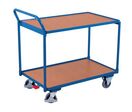 Variofit - Chariot à plateaux bois 2 niveaux - 250kg - 835x490mm - Acier - Bleu