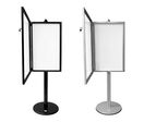Vitrine d'Affichage sur Pied NOIR Fond Metal 6 Feuilles A4 H190cm