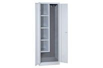 Manutan Expert - Armoire de ménage et entretien monobloc sur socle - Acier Gris Clair 1800x600x500mm - 5 casiers, 2 portes, à clé, 10 ans garantie