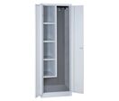 Manutan Expert - Armoire de ménage et entretien monobloc sur socle - Acier Gris Clair 1800x600x500mm - 5 casiers, 2 portes, à clé, 10 ans garantie