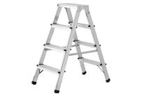 Escabeau double marche en aluminium 2x2 marches Brennenstuhl- Accessible des 2 côtés - Sangles de sécurité haute résistance anti-écartement- Hauteur totale: 600mm - Poids: 2,1 kg