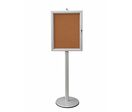 Vitrine d'Affichage sur Pied GRIS Fond Liege 4 Feuilles A4 H190cm