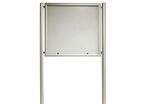 Planorga - Vitrine d'affichage extérieur Reverso sur pied - 16 feuilles A4 - Verre Sécurit - Gris - 128.6 cm
