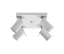 Plafonnier Carré 4 Spots Orientable pour Ampoule GU10 - Noir