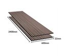 Lot de 2 Panneaux Acoustiques Bois 240x60x2,2cm - Finition Noyer avec Fond Noir