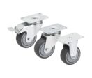 Roulettes pivotantes ou fixes résistant à l’abrasion, modèle standard - inch