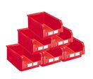 Lot de 10 bacs à bec plastique 28L rouge