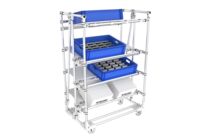 Stockage et gestion des flux | Étagère de picking 4 niveaux avec retour vide Trilogiq N° 1A-3