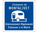 Panneau stationnement réglementé caravanes et autocaravanes - C23