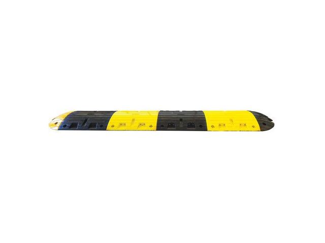 Viso - Ralentisseur Poids Lourds Caoutchouc Noir/Jaune 2,5m - Charge 50t - Passe Câble 40mm