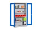 Armoire haute d'atelier à portes battantes transparentes