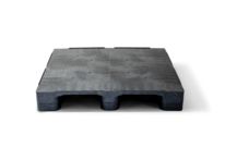 Palette Plastique lourde QP1212HB3RR-CD - 3 semelles - Plateau plein