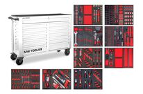 Servante d'atelier complète large, blanche XL 514 outils MW Tools MWE512G4W