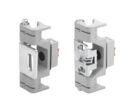 Charnières invisibles en zinc injecté haute pression, acier ou inox, chant 23 mm