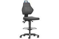 Manutan Expert - Siège d&amp;#039;atelier haut polyuréthane - Roulettes autobloquantes - Ergonomique - Réglable - Noir