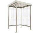 WSM - Abri Fumeur Jena Gris Clair - 236x172x158 cm - Acier, Polycarbonate, 4 Places