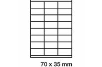 Étiquette adhésive vélin en planche - 70 x 35 mm