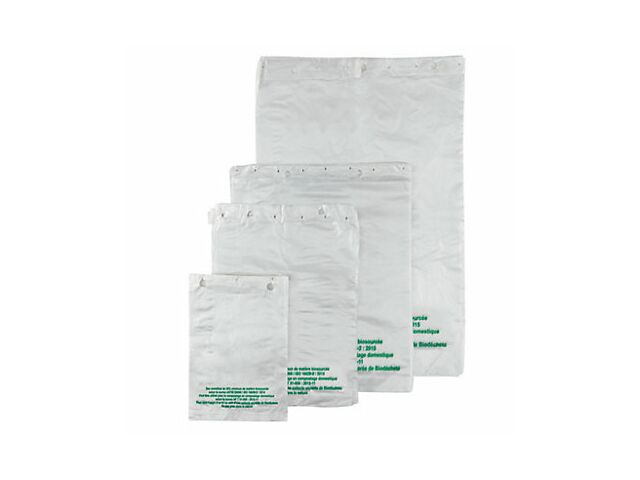 Sac plastique plat standard liassé biosourcé 13 µ - 17 x 22 cm