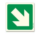 Panneau flèche oblique - PHOTOLUMINESCENT en PVC 1 mm