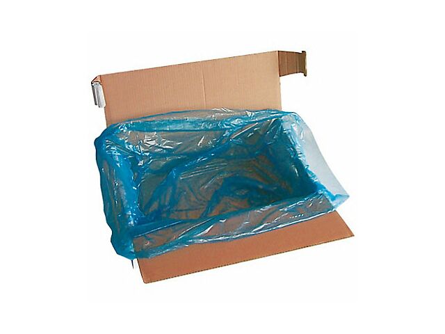 Sac plastique fond de caisse bleu - Qualité ÉCONOMIQUE 600 + 200/200 x 800 mm