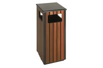 Poubelle carrée aspect bois