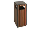 Poubelle carrée aspect bois
