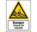 Panneau danger risque de noyade