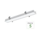Pack de  5 - Réglette encastrable 35W BLANC 7.5 x 3.5 x 120 cm - Blanc Chaud 2300K - 3500K