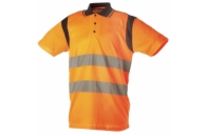 Polo orange Haute-visibilité. 100% polyester bird-eye. 150 gm2. PAULO