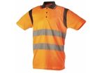 Polo orange Haute-visibilité. 100% polyester bird-eye. 150 gm2. PAULO