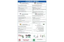 Panneau consignes incendie pour chambre hôtel 6 langues