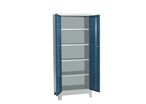 Vinco - Armoire à portes battantes - Gris/Bleu - 800x530x1950mm - 4 tablettes - Acier - Éco-responsable