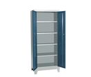 Vinco - Armoire à portes battantes - Gris/Bleu - 800x530x1950mm - 4 tablettes - Acier - Éco-responsable