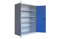Manutan Expert - Armoire à portes battantes L 1305 x P 640 x H 1950 mm - 4 tablettes 150kg/tablette - Acier - Livrée montée - Garantie 10 ans