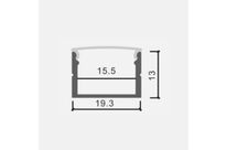 Profilé Aluminium 19x13mm 2m Pour Ruban LED Couvercle Opaque Blanc