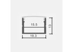 Profilé Aluminium 19x13mm 2m Pour Ruban LED Couvercle Opaque Blanc