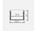 Profilé Aluminium 19x13mm 2m Pour Ruban LED Couvercle Opaque Blanc