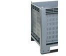 Caisse palette 550 litres - 1200x800x850 - ajourée - 4 pieds