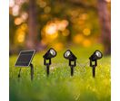 Spots à piquer LED Solaires Noirs 1,2W IP65 (Lot de 3) - Blanc Chaud 2300K - 3500K