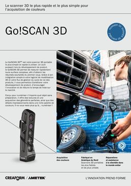 L'expérience de numérisation 3D la plus simple et rapide - Go!SCAN 3D