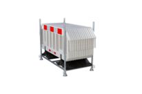 Rack de stockage avec 15 barrières de protection blanches