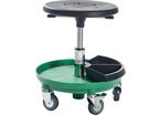 Global Professional Seating - Tabouret Sigma 400P - Hauteur 38-51cm - Vert/Noir - Polyuréthane - Roulettes - Charge 110kg