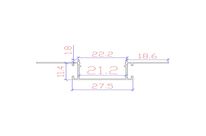 Pack de 5 - Profilé Aluminium encastré 1m pour Ruban LED Double Couvercle Blanc Opaque
